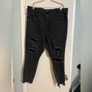 American Eagle Outfitters Black Distressed Jeans